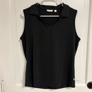 Lady Hagen Black V-Neck Sleeveless Golf Top